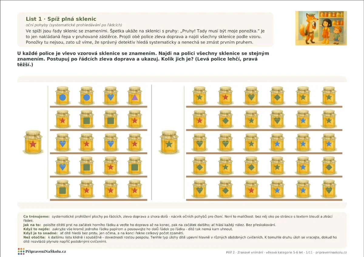 Spíž plná sklenic: pracovní list z aktuálního minisešitu